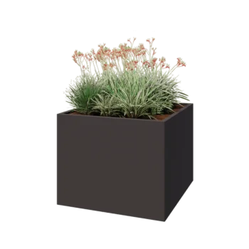 Jardinière en acier - Carré - 100 x 100 x 80 cm - Autre couleur RAL - Sanc plaque de fond