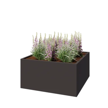 Jardinière en acier - Carré - 120 x 120 x 60 cm - Autre couleur RAL - Sanc plaque de fond