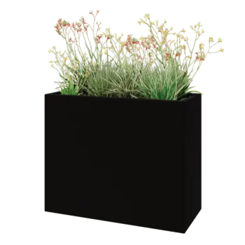 Jardinière en polyester - Rectangle - 100 x 40 x 80 cm - RAL9005 mat (noir) - Avec fond