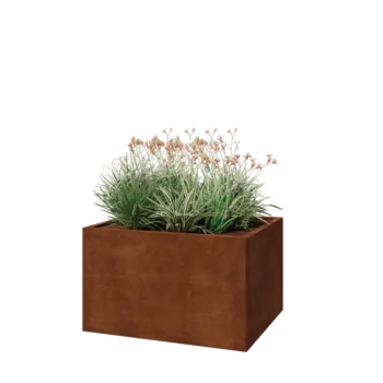 Jardinière en acier Corten - Rectangle - 100 x 80 x 60 cm - Sanc plaque de fond