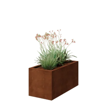 Jardinière en acier Corten - Rectangle - 100 x 50 x 50 cm - Soudé - Avec plaque de fond