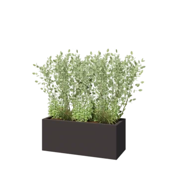 Jardinière en acier - Rectangle - 100 x 40 x 40 cm - Autre couleur RAL - Sanc plaque de fond