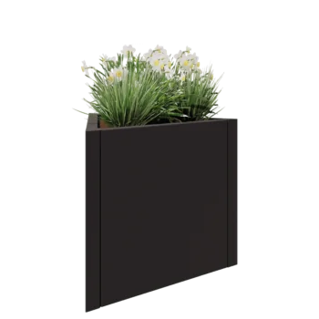 Jardinière en acier - Triangle équilatéral - 70,6 x 61 x 60 cm - RAL7016 mat (gris anthracite) - Sanc plaque de fond