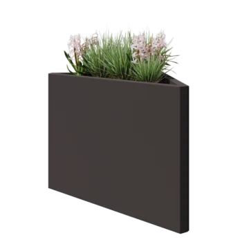 Jardinière en acier - Triangle isocèle - 83,9 x 46,4 x 60 cm - RAL7016 mat (gris anthracite) - Sanc plaque de fond