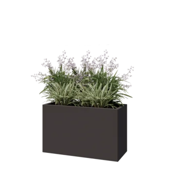 Jardinière en acier - Rectangle - 100 x 40 x 60 cm - Autre couleur RAL - Avec plaque de fond