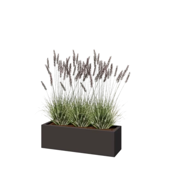 Jardinière en acier - Rectangle - 100 x 30 x 30 cm - Autre couleur RAL - Avec plaque de fond