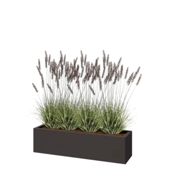 Jardinière en acier - Rectangle - 120 x 30 x 30 cm - Autre couleur RAL - Avec plaque de fond