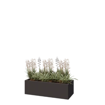 Jardinière en acier - Rectangle - 100 x 40 x 30 cm - RAL7016 mat (gris anthracite) - Sanc plaque de fond