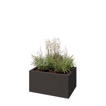 Jardinière en acier - Rectangle - 60 x 40 x 30 cm - Autre couleur RAL - Sanc plaque de fond