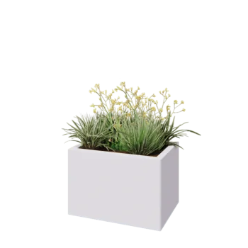 Jardinière en acier - Rectangle - 60 x 40 x 40 cm - RAL9010 mat (blanc) - Avec plaque de fond