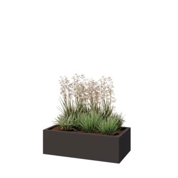 Jardinière en acier - Rectangle - 100 x 50 x 30 cm - Autre couleur RAL - Sanc plaque de fond