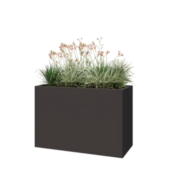 Jardinière en acier - Rectangle - 120 x 50 x 80 cm - Autre couleur RAL - Avec plaque de fond