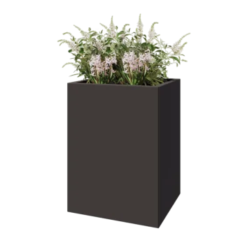 Jardinière en acier - Rectangle - 60 x 50 x 80 cm - RAL7016 mat (gris anthracite) - Avec plaque de fond