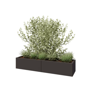 Jardinière XXL en acier - Rectangle - 160 x 40 x 30 cm - Autre couleur RAL - Avec plaque de fond