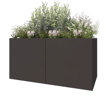 Jardinière XXL en acier - Rectangle - 200 x 100 x 100 cm - Autre couleur RAL - Avec plaque de fond