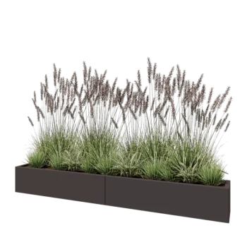 Jardinière XXL en acier - Rectangle - 240 x 30 x 30 cm - RAL7016 mat (gris anthracite) - Sanc plaque de fond