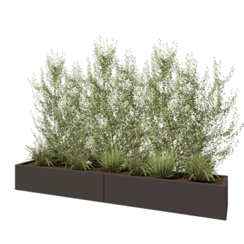 Jardinière XXL en acier - Rectangle - 240 x 40 x 30 cm - Autre couleur RAL - Sanc plaque de fond