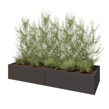 Jardinière XXL en acier - Rectangle - 240 x 80 x 40 cm - Autre couleur RAL - Sanc plaque de fond