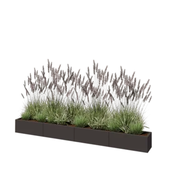 Jardinière XXL en acier - Rectangle - 320 x 30 x 30 cm - Autre couleur RAL - Sanc plaque de fond