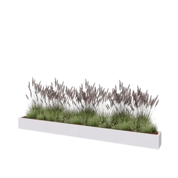 Jardinière XXL en acier - Rectangle - 400 x 30 x 30 cm - RAL9010 mat (blanc) - Sanc plaque de fond