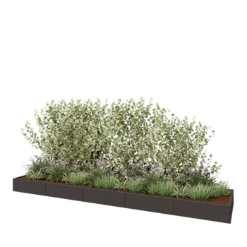 Jardinière XXL en acier - Rectangle - 500 x 100 x 30 cm - Autre couleur RAL - Sanc plaque de fond