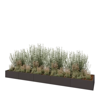 Jardinière XXL en acier - Rectangle - 500 x 100 x 40 cm - Autre couleur RAL - Sanc plaque de fond