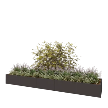 Jardinière XXL en acier - Rectangle - 500 x 100 x 50 cm - Autre couleur RAL - Avec plaque de fond