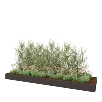 Jardinière XXL en acier - Rectangle - 500 x 120 x 30 cm - Autre couleur RAL - Sanc plaque de fond