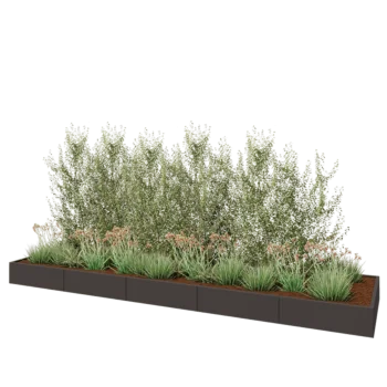 Jardinière XXL en acier - Rectangle - 500 x 120 x 30 cm - RAL7016 mat (gris anthracite) - Avec plaque de fond