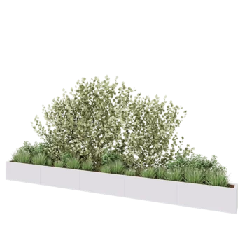 Jardinière XXL en acier - Rectangle - 500 x 30 x 40 cm - RAL9010 mat (blanc) - Avec plaque de fond