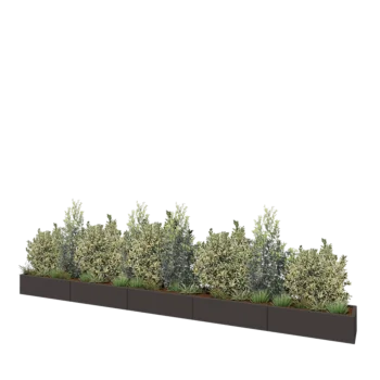 Jardinière XXL en acier - Rectangle - 500 x 40 x 30 cm - Autre couleur RAL - Sanc plaque de fond