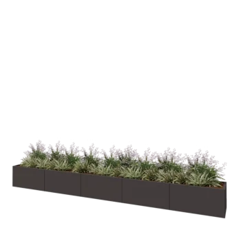 Jardinière XXL en acier - Rectangle - 500 x 50 x 50 cm - Autre couleur RAL - Avec plaque de fond