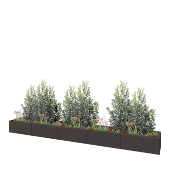 Jardinière XXL en acier - Rectangle - 500 x 60 x 40 cm - Autre couleur RAL - Sanc plaque de fond