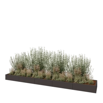 Jardinière XXL en acier - Rectangle - 500 x 80 x 30 cm - Autre couleur RAL - Sanc plaque de fond