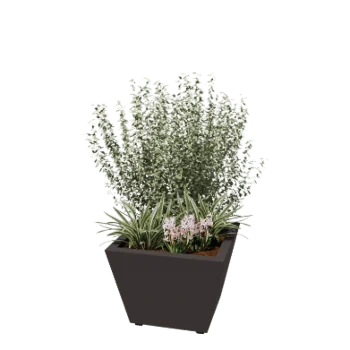 Jardinière en acier - Cône - 60 x 60 x 41,5 cm - Soudé - RAL7016 mat (gris anthracite) - Avec plaque de fond