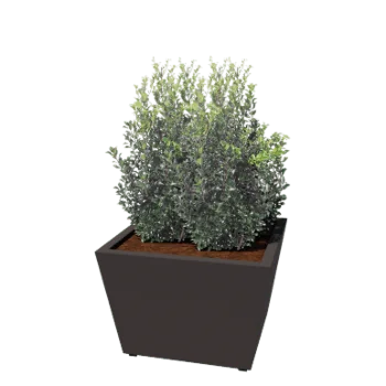 Jardinière en acier - Cône - 80 x 80 x 51,5 cm - Soudé - RAL7016 mat (gris anthracite) - Avec plaque de fond