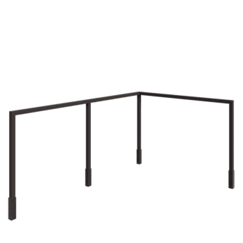 Pergola en acier - Angle - 600 x 412 x 230 cm - RAL7016 mat (gris anthracite) - Avec plot béton