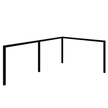 Pergola en acier - Angle - 600 x 412 x 230 cm - RAL9005 mat (noir) - Sans plot béton