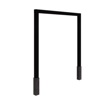 Pergola en acier - Droit - 250 x 230 cm - RAL9005 mat (noir) - Avec plot béton