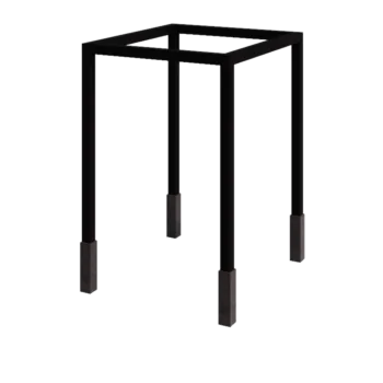 Pergola en acier - Carré - 224 x 200 x 230 cm - RAL9005 mat (noir) - Avec plot béton