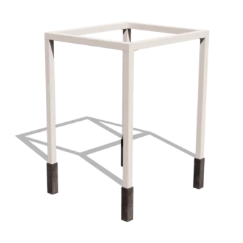 Pergola en acier - Carré - 224 x 200 x 230 cm - RAL9010 mat (blanc) - Avec plot béton