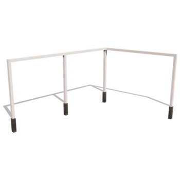 Pergola en acier - Angle - 600 x 412 x 230 cm - RAL9010 mat (blanc) - Sans plot béton