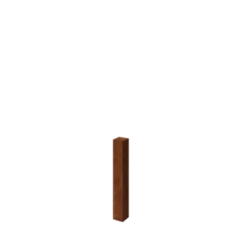 Poteau de jardin en acier Corten - 12 x 12 x 80 cm