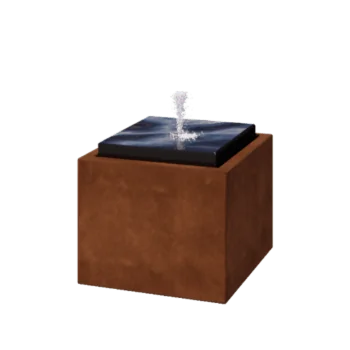 Tables d'eau en acier Corten - Orin - 50 x 50 x 40 cm - Avec éclairage LED