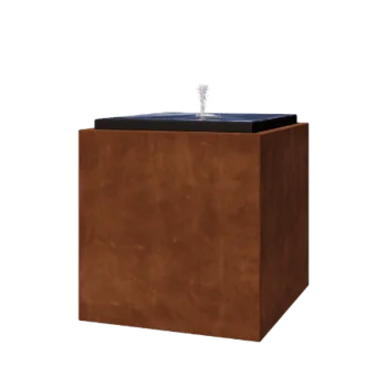 Tables d'eau en acier Corten - Orin - 80 x 80 x 80 cm - Sans éclairage LED
