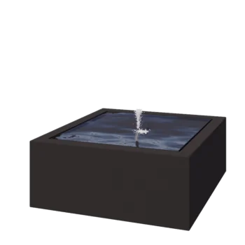 Tables d'eau en aluminium - Lyra - 100 x 100 x 40 cm - RAL9005 mat (noir) - Avec éclairage LED