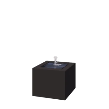 Tables d'eau en aluminium - Lyra - 50 x 50 x 40 cm - RAL9005 mat (noir) - Avec éclairage LED