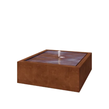 Tables d'eau en acier Corten - Lyra - 120 x 120 x 40 cm - Avec éclairage LED