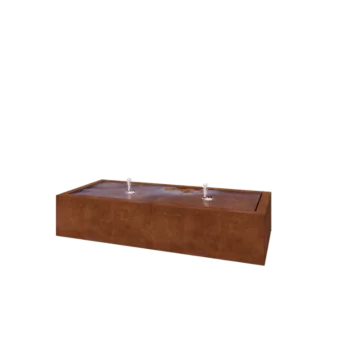Tables d'eau en acier Corten - Lyra - 200 x 80 x 40 cm - Sans éclairage LED