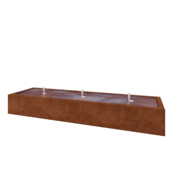 Tables d'eau en acier Corten - Lyra - 300 x 80 x 40 cm - Sans éclairage LED